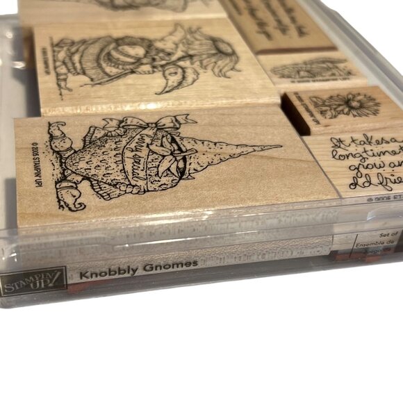 Stampin Up! Knobbly Gnomes Wood-Mounted Rubber Stamp Set Of 6 Crafting Supplies - Picture 3 of 3